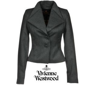 Vivian Westwood Anglomania dark gray wool designer blazer size 40